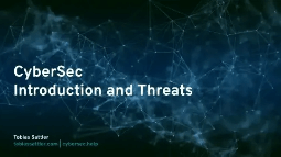 CyberSec - Introduction and Threats
