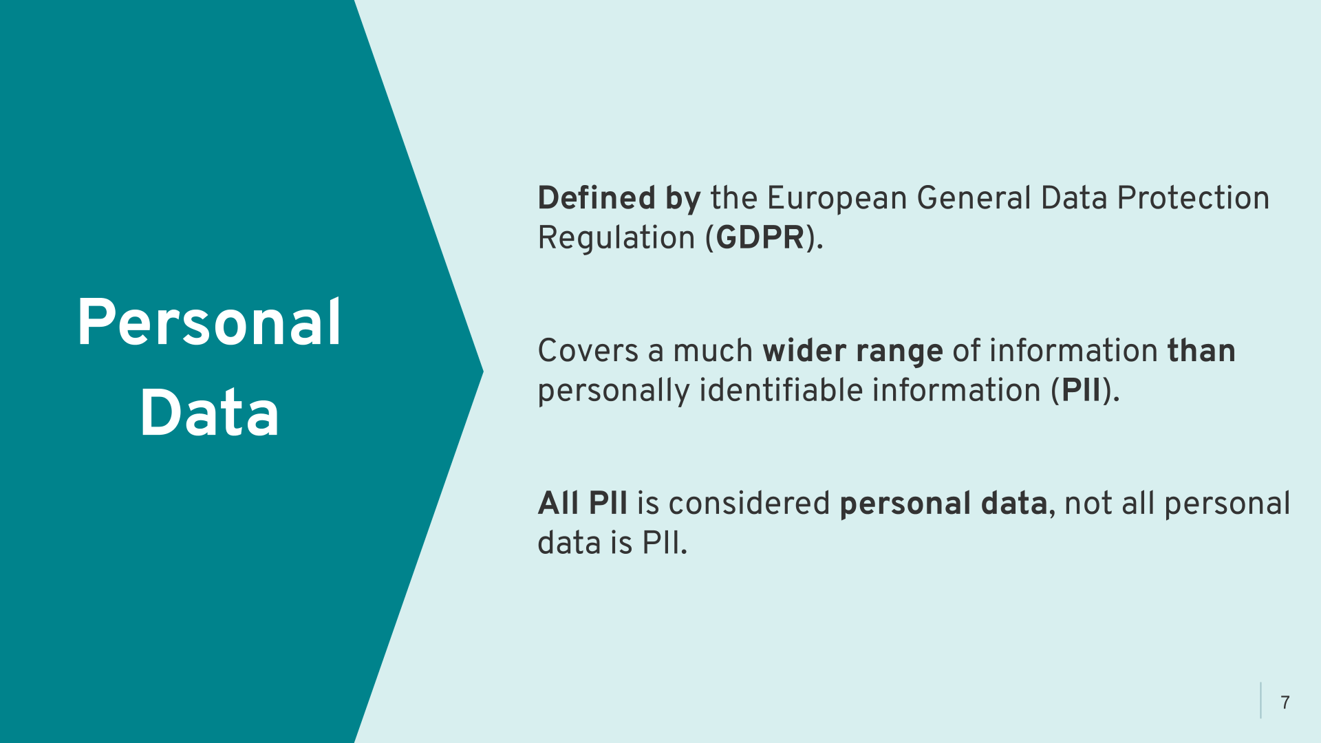 PII, Personal Data, and Regulations - Slide 7